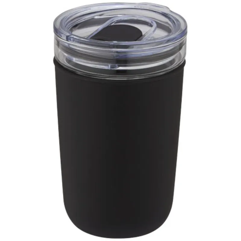 Vaso de vidrio de 420 ml con pared exterior de plástico reciclado 'Bello'